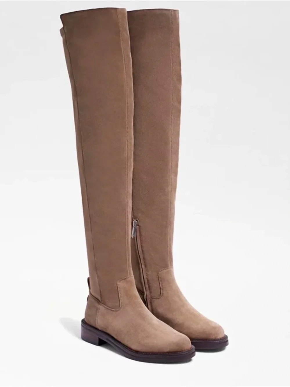 Sam Edelman Over-the-Knee Suede Boots in Taupe